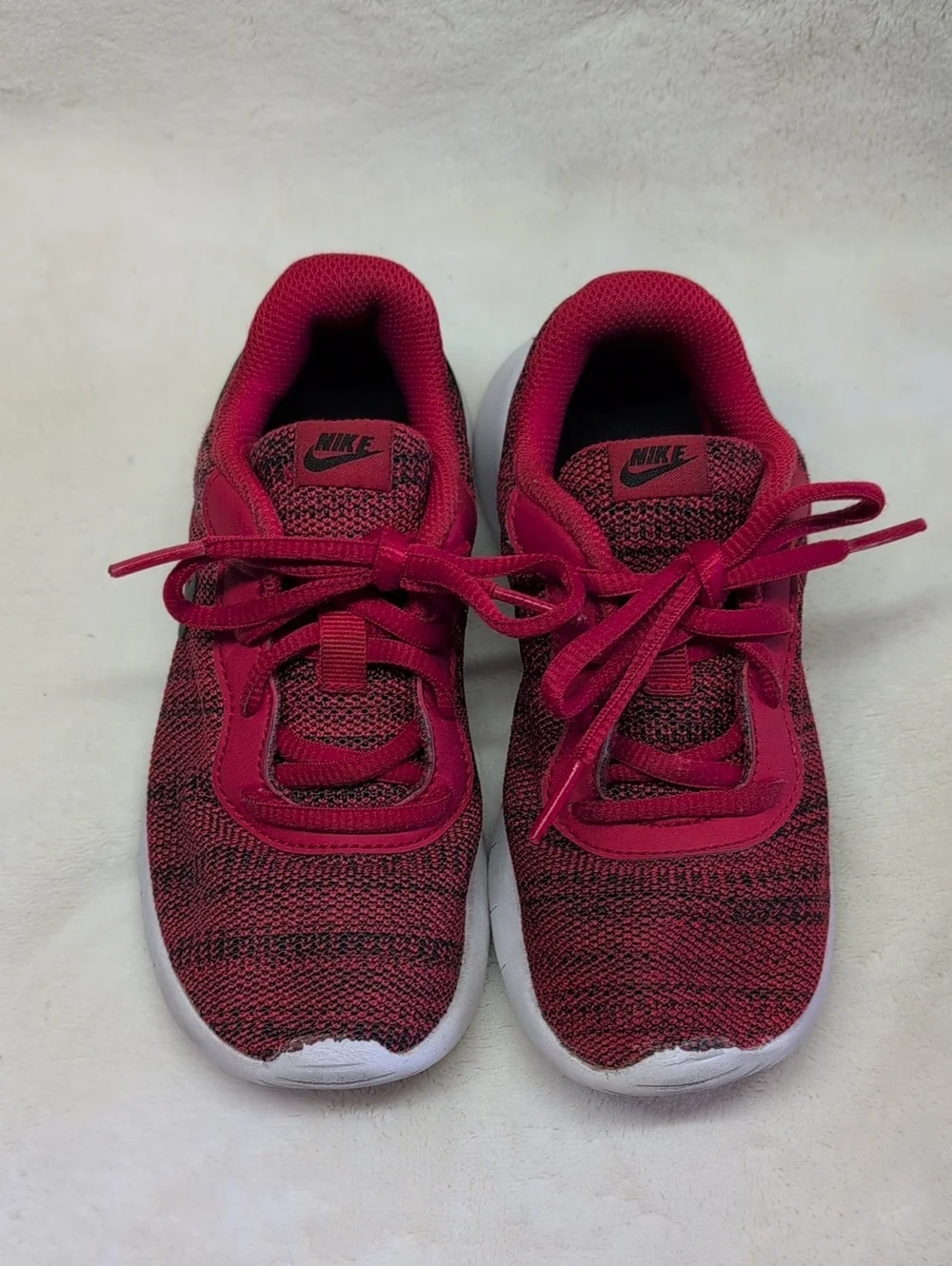 Nike Kids Black-Red Knit Athletic Sneakers